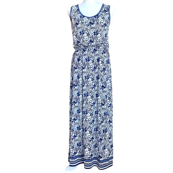 NWT Max Studio Women’s sleeveless dress navy floral dress maxi dress-Sz XS - Picture 5 of 13